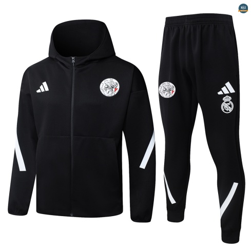 Maxmaillot:Veste Survetement foot à capuche AFC Ajax 2026/27 Noir