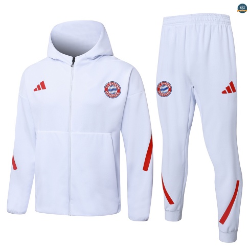 Maxmaillot:Veste Survetement foot à capuche Bayern Munich 2026/27 Blanc