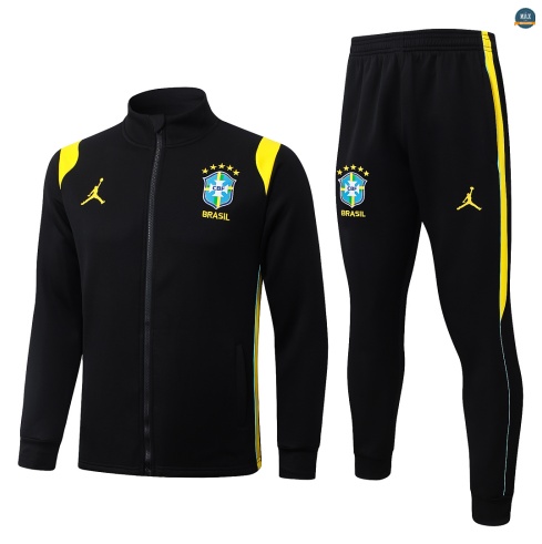 Maxmaillot:Veste Survetement foot Brésil 2026/27 Noir/Jaune