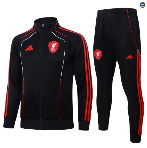Maxmaillot:Veste Survetement foot Liverpool 2026/27 Noir Retro