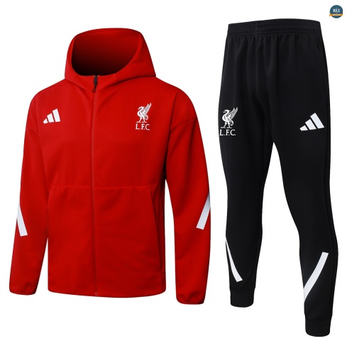 Maxmaillot:Veste Survetement foot à capuche Liverpool 2026/27 Rouge