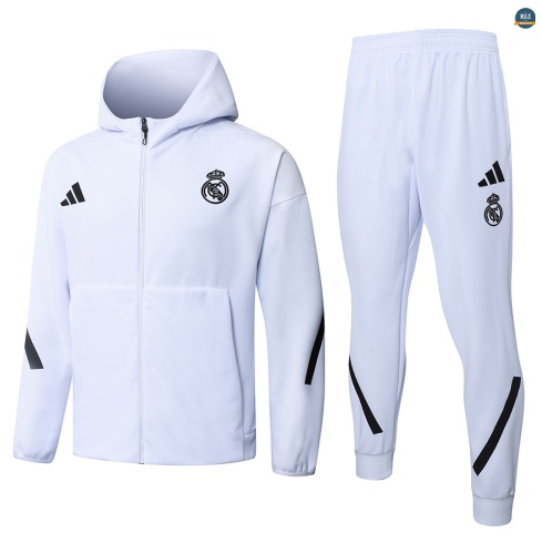 Maxmaillot:Veste Survetement foot à capuche Real Madrid 2026/27 Blanc