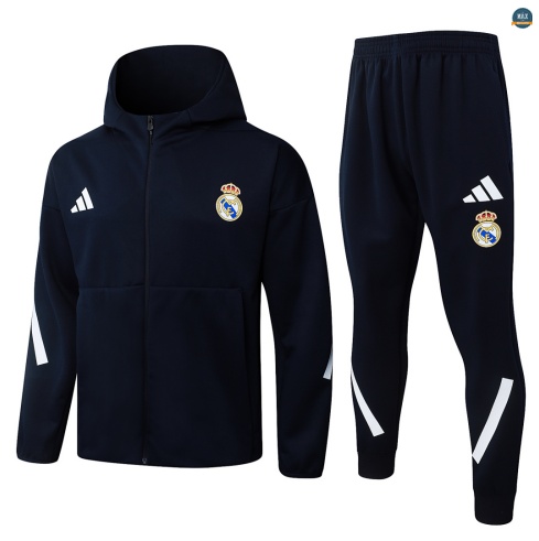 Maxmaillot:Veste Survetement foot à capuche Real Madrid 2026/27 Bleu Marine