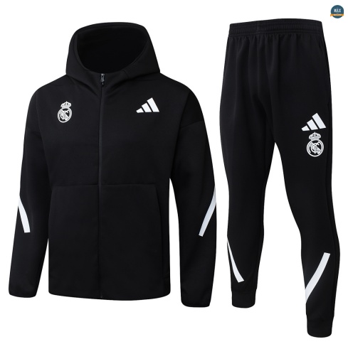 Maxmaillot:Veste Survetement foot à capuche Real Madrid 2026/27 Noir