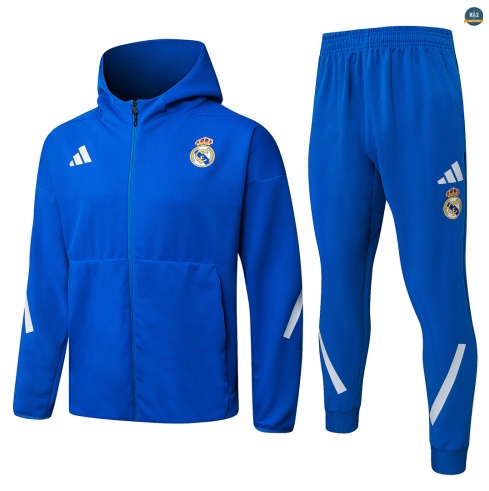 Maxmaillot:Veste Survetement foot à capuche Real Madrid 2026/27 Bleu