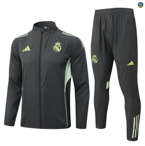 Maxmaillot:Coupe vent Real Madrid 2026/27 Gris/Vert
