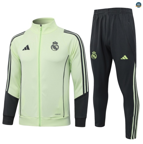 Maxmaillot:Veste Survetement foot Real Madrid 2026/27 Vert/Gris/Vert