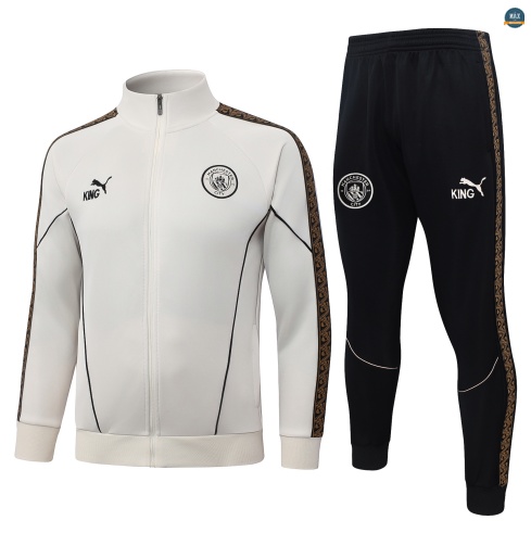 Maxmaillot:Veste Survetement Enfant foot Manchester City 2026/27 blanc cassé