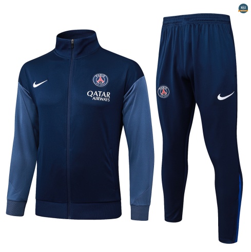 Maxmaillot:Veste Survetement Enfant foot PSG 2026/27 Bleu Marine/Gris