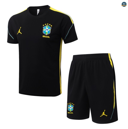 Maxmaillot:Max Maillot Training Foot Brésil + Shorts 2026/27 Noir/Jaune