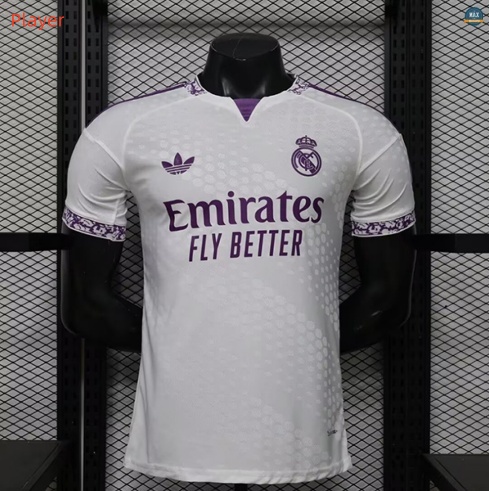 Maxmaillot:Max Maillot de foot Player Version 2026/27 Real Madrid Blanc/Violet