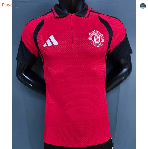 Max Maillot foot Player Version 2026/27 Manchester United Training Rouge