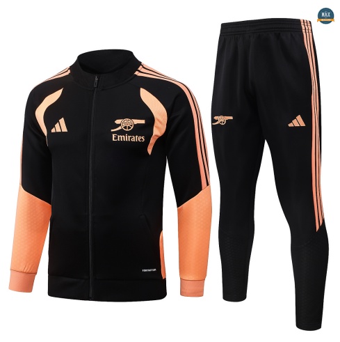 Maxmaillot: Vente Veste Survetement Enfant Foot Arsenal 2026/27 Noir/Orange