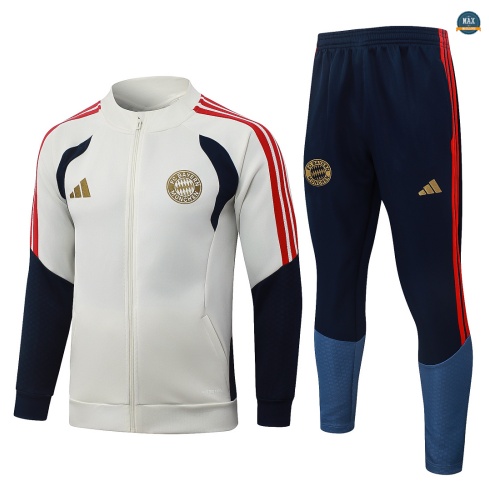 Maxmaillot: Soldes Veste Survetement Enfant Foot Bayern Munich 2026/27 blanc cassé