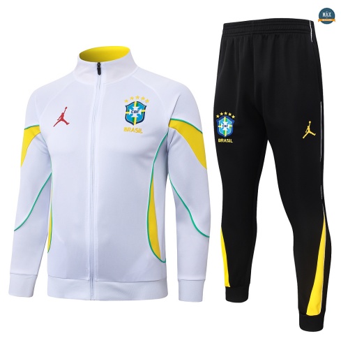 Maxmaillot: Marque Veste Survetement Enfant Foot Brésil 2026/27 Blanc