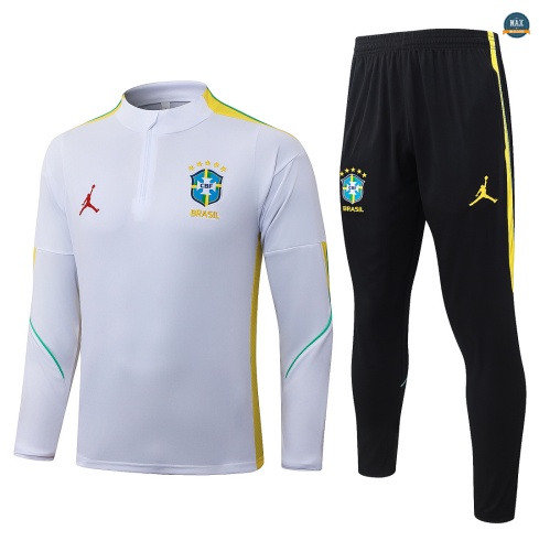 Maxmaillot: Acheter Survetement Enfant Foot Brésil 2026/27 Blanc