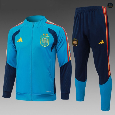 Maxmaillot: Nouveaux Veste Survetement Enfant Foot Espagne 2026/27 Bleu 2 étoiles