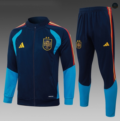Maxmaillot: Soldes Veste Survetement Enfant Foot Espagne 2026/27 Bleu Marine 2 étoiles
