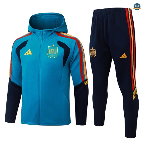Maxmaillot: Acheter Veste Survetement Enfant Foot Espagne à capuche 2026/27 Bleu