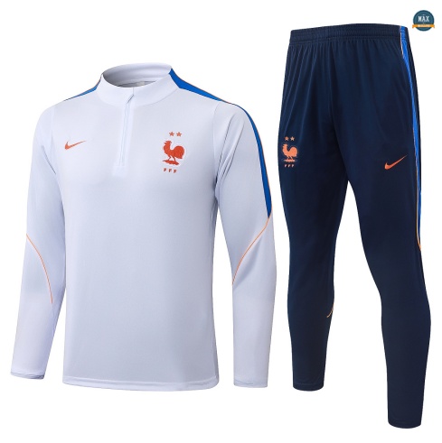 Maxmaillot: Vente Survetement Enfant Foot France 2026/27 Blanc
