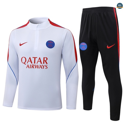 Maxmaillot: Flocage Survetement Enfant Foot Paris Saint Germain 2026/27 Blanc/Rouge