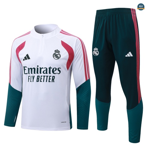 Maxmaillot: Flocage Survetement Enfant Foot Real Madrid 2026/27 Blanc/Rose