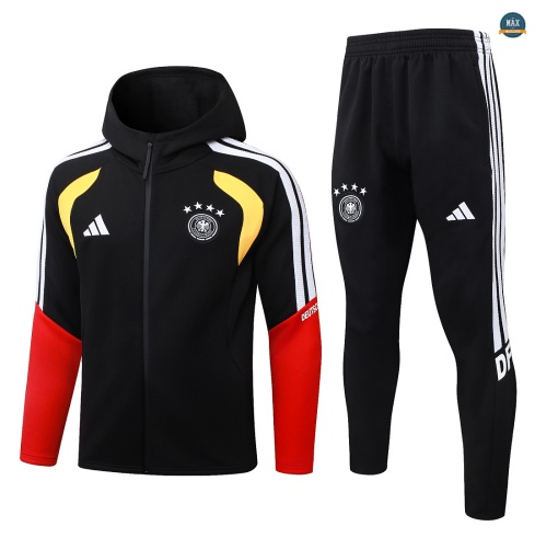 Maxmaillot: Vente Veste Survetement Foot Allemagne à capuche 2026/27 Noir