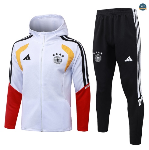 Maxmaillot: Flocage Veste Survetement Foot Allemagne à capuche 2026/27 Blanc