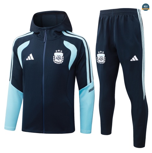 Maxmaillot: Nouveaux Veste Survetement Foot Argentine à capuche 2026/27 Bleu Marine