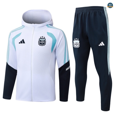 Maxmaillot: Soldes Veste Survetement Foot Argentine à capuche 2026/27 Blanc