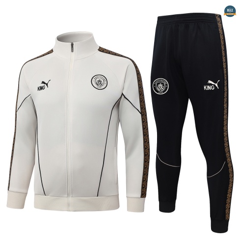 Maxmaillot: Soldes Veste Survetement Foot Manchester City 2026/27 blanc cassé
