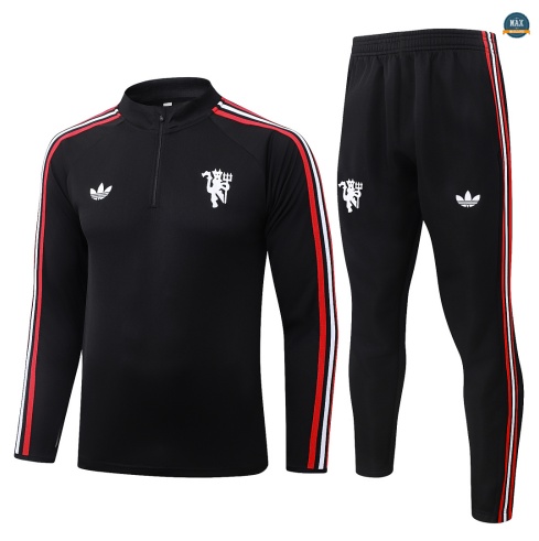 Maxmaillot: Soldes Survetement Foot Manchester United 2026/27 Noir/Rouge/Blanc