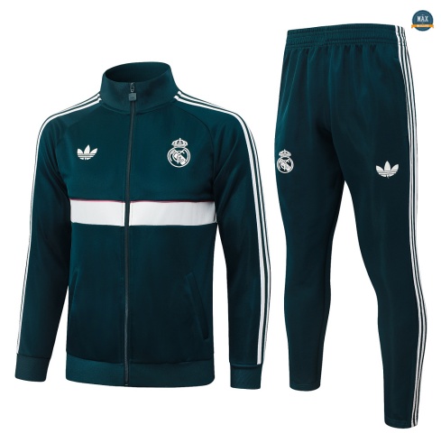 Maxmaillot: Créer Veste Survetement Foot Real Madrid 2026/27 vert noirâtre